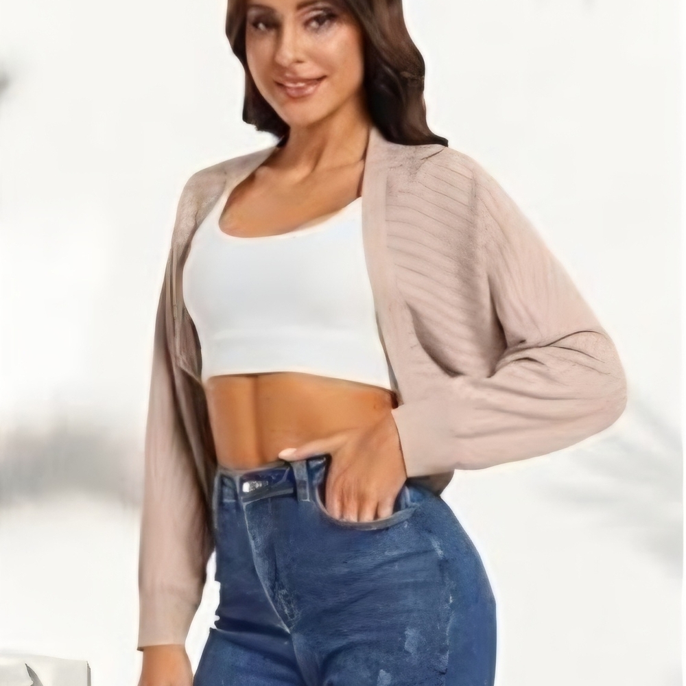 Women's Beige Cardigan Sweater